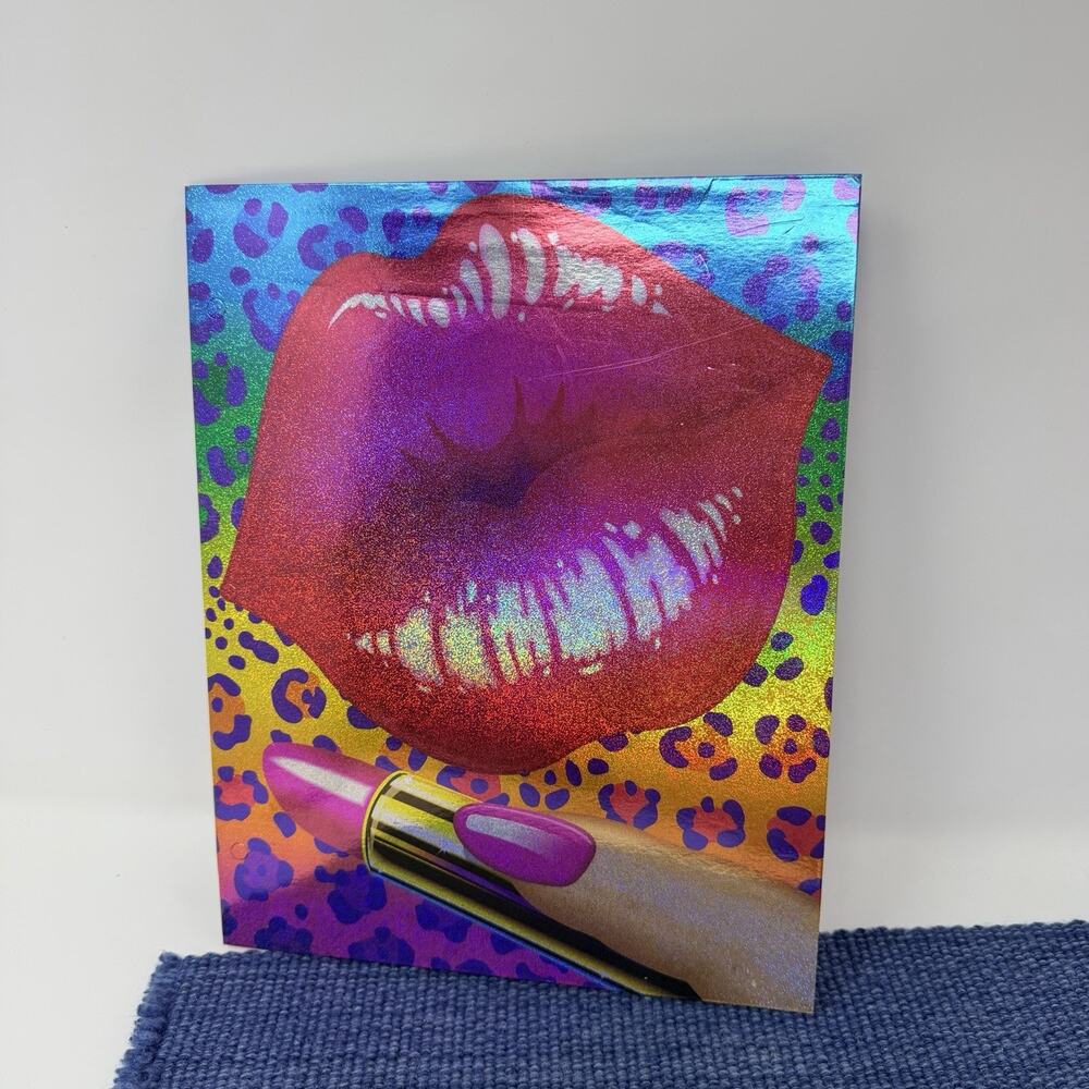 NEW Vtg Lisa Frank Trends Lips Cheetah Print folder
